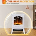 thumbnail image 5 of 22" Electric Fireplace Stove, 750W/1500W Freestanding Fireplace Heater with Realistic Flame Effect and Overheat Safety Protection, Multifunctional Mantel Fireplace for Living Room, White, 5 of 7