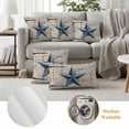 thumbnail image 6 of Texas Star Vintage Outdoor Waterproof Pillow Covers, Navy Blue Retro Berry Wooden Decorative Square Throw Pillowcase Sofa Cushion Sham for Patio/Couch/Chair, 16"x16" 2 Pack, 6 of 8