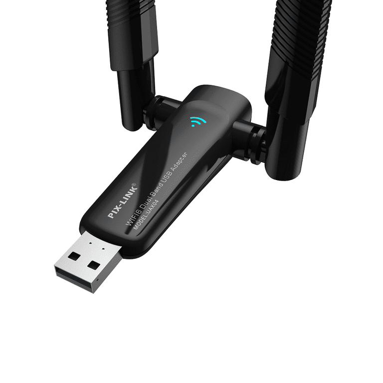 PIX-LINK USB WiFi 6 Adapter for PC, 1800Mbps Dual Band 2.4GHz/5GHz