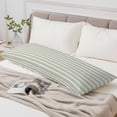 thumbnail image 4 of Boho Sage Green Stripe Body Pillow Cover, Pillowcase Protectors with Zipper, Breathable Decorative Throw Pillow Case Cover, Abstract Geometric White Minimalist Pillow Shams for Couch Sofa 20x60Inch, 4 of 8