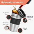 thumbnail image 2 of TRAHOO-15 oz. Travel Mug, Black/Stainless Steel for Grab N' Go Personal Coffee Maker, 2 of 4