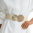 thumbnail image 3 of Wide Stretchy Belts For Women Dresses Elastic Waist Womens Belt With Gold Buckle, 3 of 5
