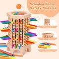 thumbnail image 3 of Juego de mesa de madera Montessori Kerplunk con 36 palitos de colores, 3 of 7