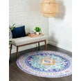 thumbnail image 4 of Unique Loom Timeless Collection Area Rug - Philip (3' 6" Round Blue/Blue), 4 of 7
