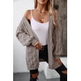 thumbnail image 5 of KOITHOT Womens Open Front Cardigan Fashion Button Down Cable Knit Casual Outwear Coats, 5 of 8