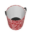 thumbnail image 3 of Daiia red Hibiscus Flower Laundry Hamper With Handles Large Storage Basket/Toy Organizer/Dirty Clothes Collapsible Waterproof For College Dorms, Bedroom,Bathroom, 3 of 8