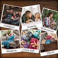 thumbnail image 5 of Chanasya Fuzzy Faux Fur Throw Blanket - Light Weight Blanket for Bed Couch and Living Room Suitable for Fall Winter and Spring (50x65 Inches) Tan Blue, 5 of 8