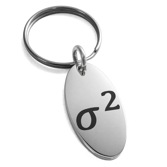 Tioneer Tioneer Stainless Steel Variance Mathematical Engraved Small Oval Charm Keychain Keyring