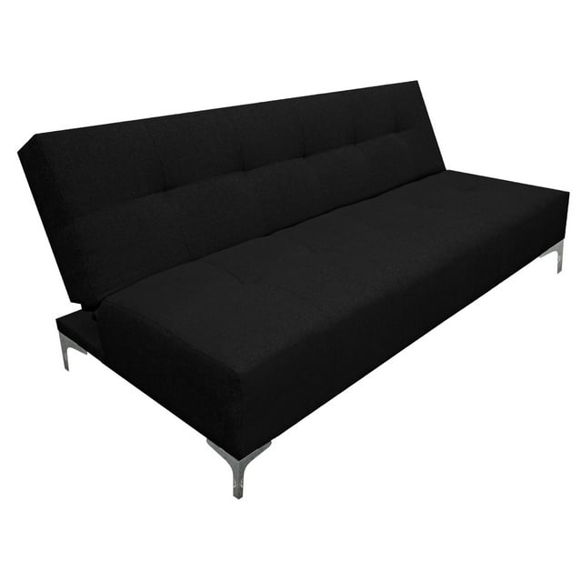 Sofá Cama Reclinable EL BAZAR STORE Vegas Lino Negro Moderno abotonado 3 Posiciones