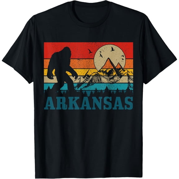 Arkansas Bigfoot Vintage Mountains Hiking Camping Gift T-Shirt