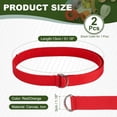 thumbnail image 2 of Uxcell Web Football Belt, Men Canvas Belt Web Flag Football D Ring, Adjustable Soccer Replacement Strap 51 Inch & 2 Pcs & Canvas & Red/Orange, 2 of 7