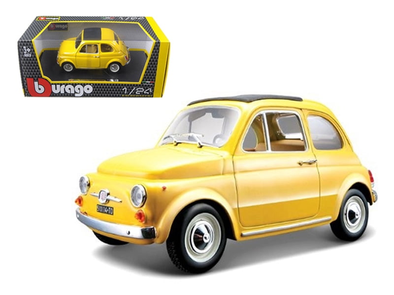 Fiat 500 F 1965 Yellow 1:24 Model BBURAGO 