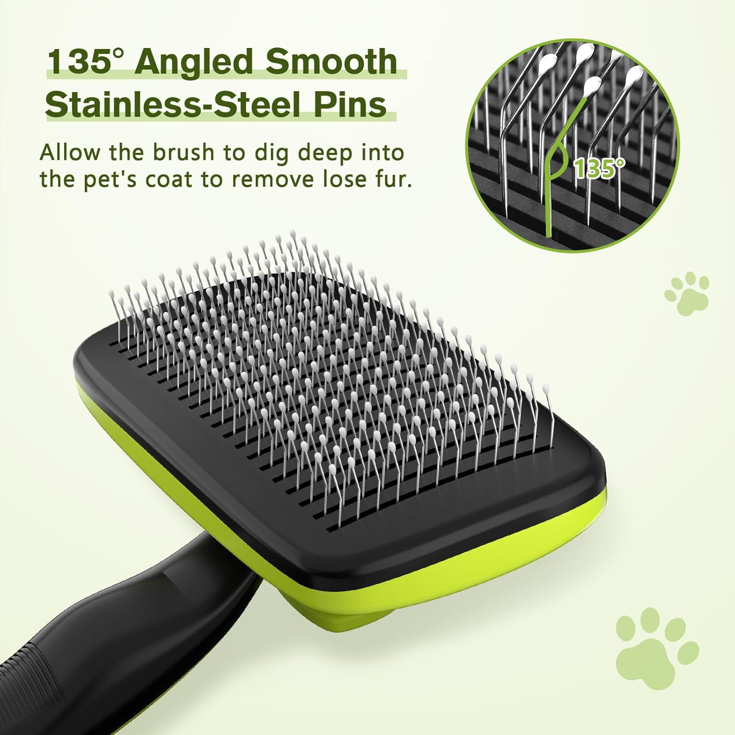 Self-Cleaning Slicker Brush for Dogs, Cats, Lightweight Dog Brush for Shedding Massaging Grooming, Cat Brush Gently Removes Loose Fur Undercoat for Small Dogs Cats Rabbits of All Hair Types