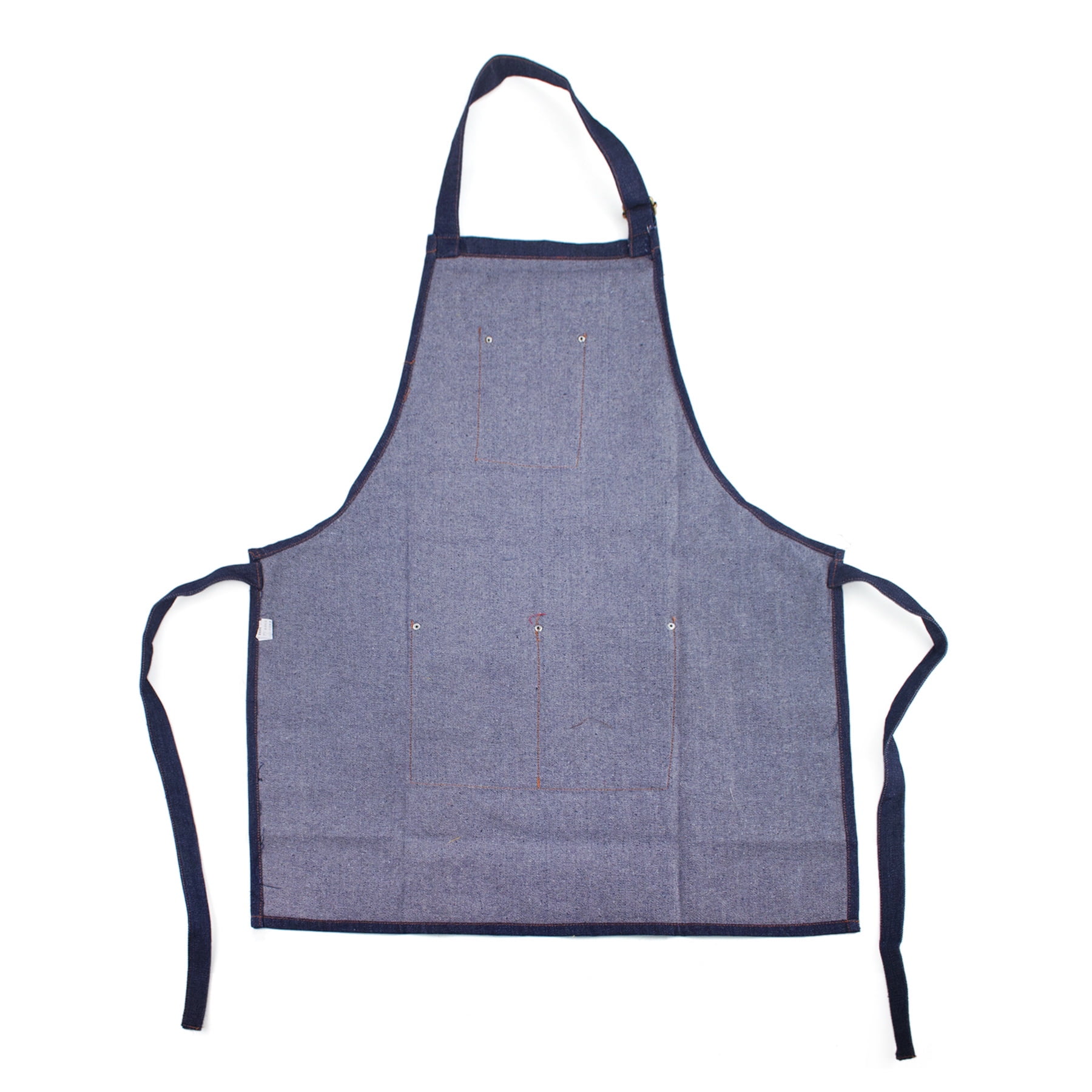 Toptie Durable Cotton Canvas Denim Chef Kitchen Restaurant Garden Apron w/3 Pockets for Men and Women, 30.5" X 24.5"-Black