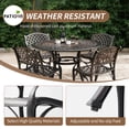 thumbnail image 6 of PATIO-IN 5 Piece Outdoor Patio Dining Set, Cast Aluminum Round Table and Chairs, Bronze, 6 of 7