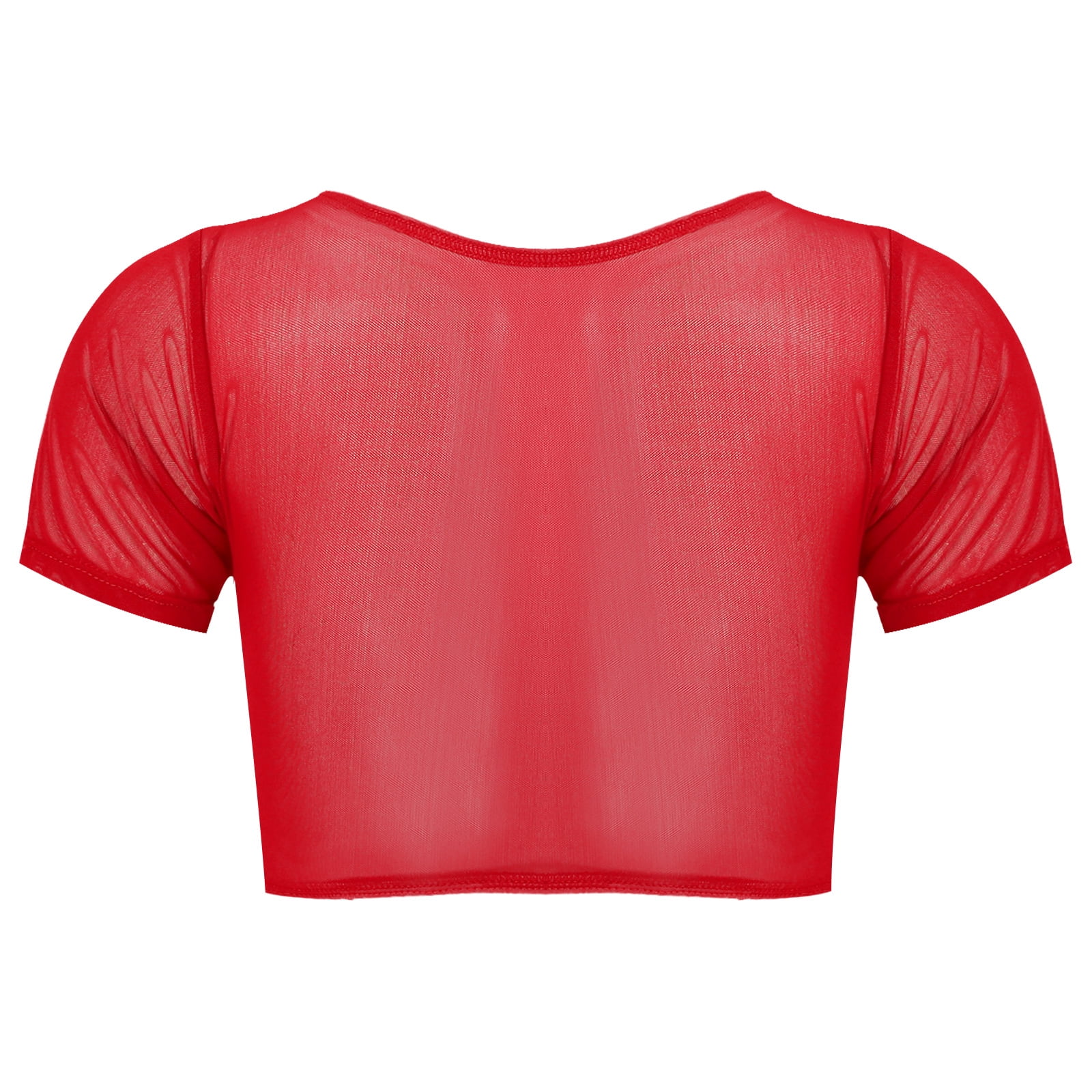 red mesh top short sleeve