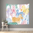 thumbnail image 2 of Balery Zebra Colourful Pattern Tapestry 60x51 Inches - Large Wall Hanging Tapestry for Bedroom, Living Room, Dorm Decor - Artistic and Aesthetic Room Decor, 2 of 9