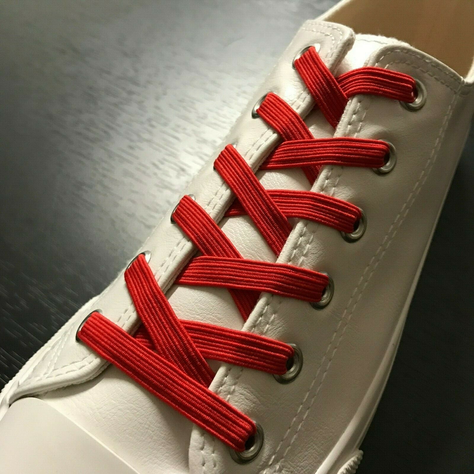 White KIWI Sneaker No Tie Shoe Laces Easy One-Touch Elastic Shoelaces New 