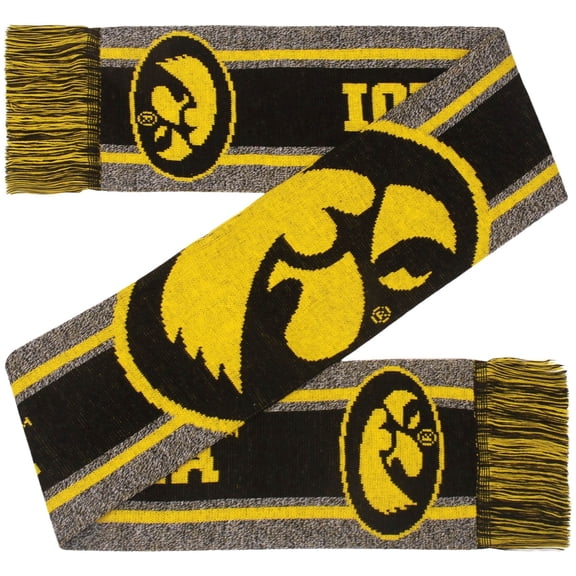 FOCO NCAA Iowa Hawkeyes GRAY BIG LOGO Scarf 66"