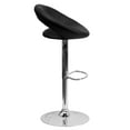 thumbnail image 5 of Emma + Oliver Black Vinyl Rounded Back Adjustable Height Barstool,Chrome Base, 5 of 7