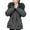 Black, variant on Women's Loose Fit Cargo Puffer Jacket, Winter Cotton Padded Coat with Soft Faux Fur Hood, Thickened Quilted Parka, Waist Drawstring Jacket, Plus Size Winter Outerwear Grey XXXL