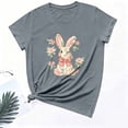thumbnail image 6 of ClodeEU Women's Cute Rabbit Print Short Sleeve Crewneck T-Shirt ,Casual Summer Tee Gray,Womens Plus M, 6 of 6