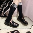 thumbnail image 2 of CANKER Women Lolita Knee High Long Socks Sweet Ruffle Lace Bow Kawaii Cosplay Stockings, 2 of 19