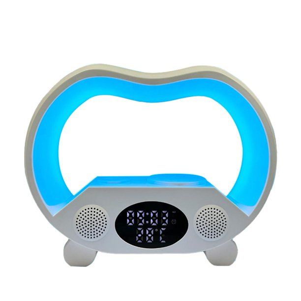 LUVCLS Altavoz Bluetooth con luz nocturna, despertador LED con carga inalámbrica, D1P2 пк