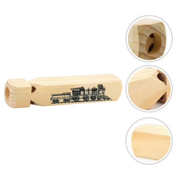 PBPBOX 1pc Wooden Train Whistle for Kids Fun Train Themed Noisemaker Party Favor