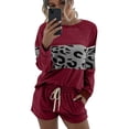 thumbnail image 1 of Uniexcosm Women's Loungewear Set Long Sleeve Tops and Shorts Sleepwear, 1 of 10