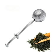 Tea Infuser for Loose Tea, Large Capacity Stainless Steel Tea Ball with Long Handle & Push Rod, Durable Tea Strainer, TIKA