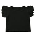 thumbnail image 1 of Toddler Baby Girl Summer Basic Plain Ruffle Sleeve Cotton Tops, 1 of 4