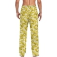 thumbnail image 4 of FREEAMG Yellow Camouflage Pajama Pants for Men, Men's Separate Bottoms, Pure Cotton Comfortable Lounge Pants for Men（187）, 4 of 7