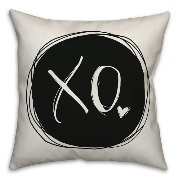 Creative Products XO Black and White 20x20 Spun Poly Pillow
