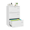 thumbnail image 5 of Tcbosik File Cabinet with 3 Drawers, 40" H Lockable Filing Cabinet, Floor Printer Stand, Home Office Filing Cabinet Organizer for Legal/Letter/A4/F4, White, 5 of 10