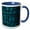 Blue/White, variant on 3drose, Retro Modern Mid Century Black Rectangle Design on Deep Teal, 15oz Mug