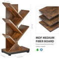 thumbnail image 3 of Retro Storage Shelve - Balcony - Office - 5 - Rack Tree Bookshelf - Living Room - Small Book Organizer for Bedroom - 5 Tier Floor Standing Bookcase for CDs/Magazine/Books, 3 of 8