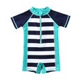 thumbnail image 1 of Wishere Boy's Rash Guard Shirt Upf 30+ Swimsuit, Striped, 24 Months, 1 of 2