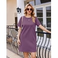 thumbnail image 5 of Ekouaer Nightgowns for Women Cotton Sleep Shirts Tshirt Nightshirt Casual Sleepdress Sleepwear with Pockets, 5 of 6