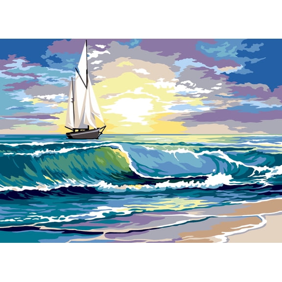 Needlepoint canvas for halfstitch without yarn Beyond the Wave SE929.730 Seg De Paris Printed Tapestry Canvas