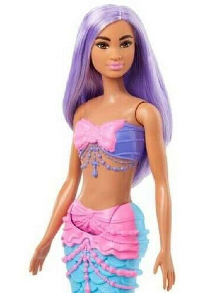 Mattel - Barbie Doll - Fairytale MERMAID (Purple Hair, Blue & Purple Tail) HCD97