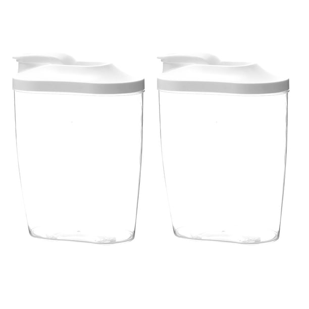 2 recipientes herméticos de plástico transparente para granos, suministros de cocina para el hogar (1500 ml transparentes)
