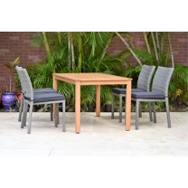 Amazonia Arlon Teak Finish 5 Pieces Rectangular Patio Dining Set