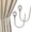 Antique Silver, variant on QIANJIA 2 Pack Curtain Holdbacks, USFOOK Decorative Window Drapery Tiebacks (2 Pack/1 Pair), Curtain Tie Back Hooks for Wall with Antique Silver Twisted Cage Finials (3.45" L x 5.35" W)