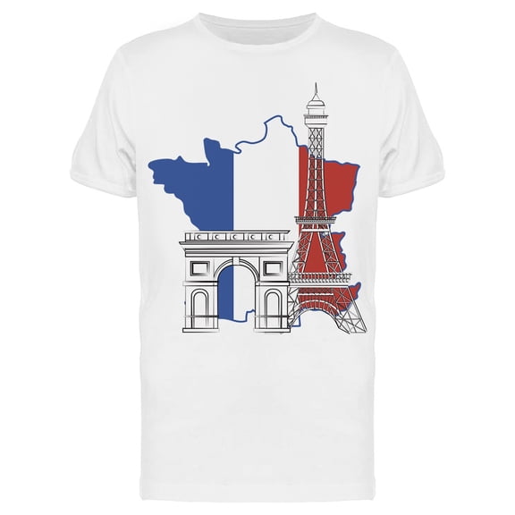 Eiffel Tower Arch Of Triumph T-Shirt Men -Image by Shutterstock, Male 3X-Large