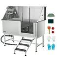 thumbnail image 1 of VEVOR 62 Inch Dog Grooming Bath Tub Stainless Steel w Stairs Water Filter, 1 of 9