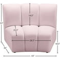 thumbnail image 3 of Meridian Furniture Infinity Pink Velvet Modular Chair, 3 of 7