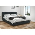 thumbnail image 2 of Pemberly Row Contemporary Queen Upholstered Bed in Blue Linen, 2 of 8