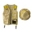thumbnail image 3 of Kuntesetty Children Explorer Vest Hat Children Fishing Outfit Outfit Vest Outdoor Adventure Yellow, 3 of 9