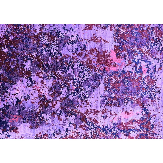 Ahgly Company Indoor Rectangle Oriental Purple Industrial Area Rugs, 6' x 9'
